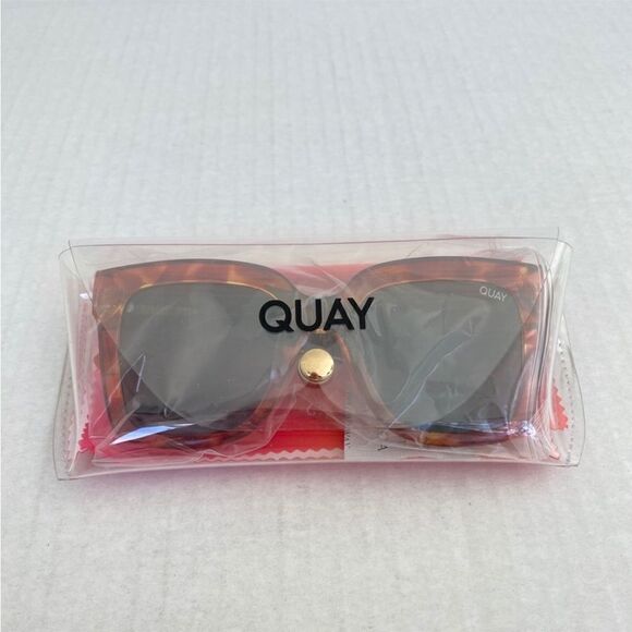 Quay Australia NWT Icy Sunglasses Orange Tortoise/Green Lens - Picture 7 of 10